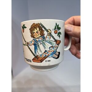 Vintage 1969 Raggedy Ann And Andy Mug Bobs Merrill‎ Plastic Cup Retro Kids Decor